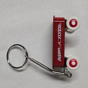 NWOT Radio Flyer Miniature Wagon Key Ring Metal Wheels Roll CUTE!!